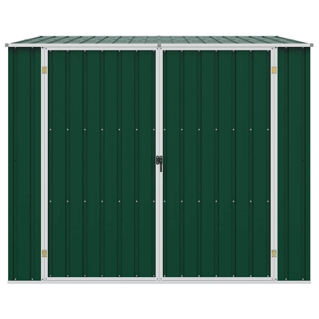 Abris de Jardin acier galvanisé 195x198x159 cm grand rangement outils jardin mobilier, portes doubles toit incliné pour terrasse extérieur - 5