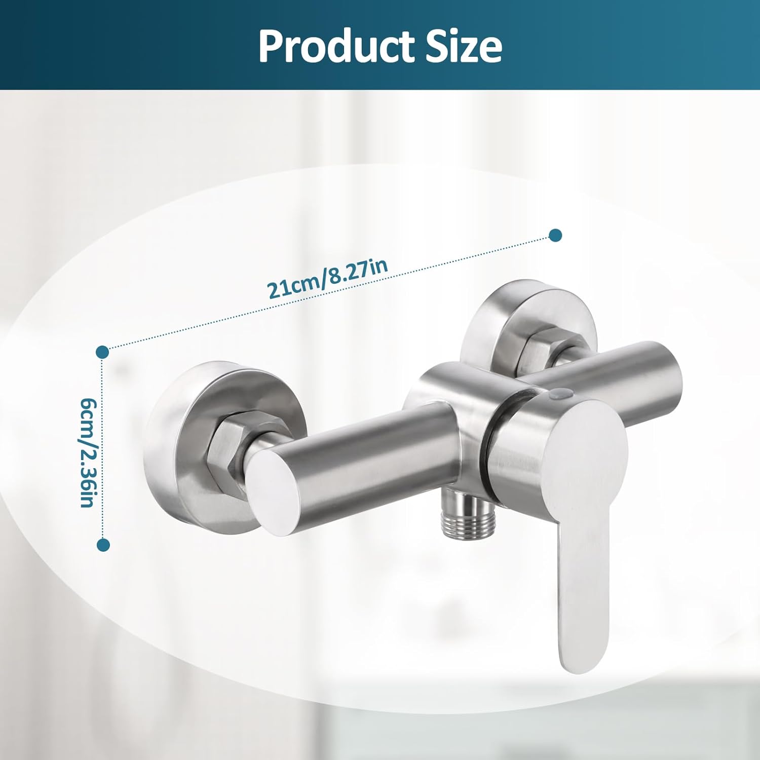 Mitigeur de Douche Mural, Robinet Douche Universel Acier inoxydable 304, Mitigeur Monocommande Douche avec Accessoires de Montage - 2