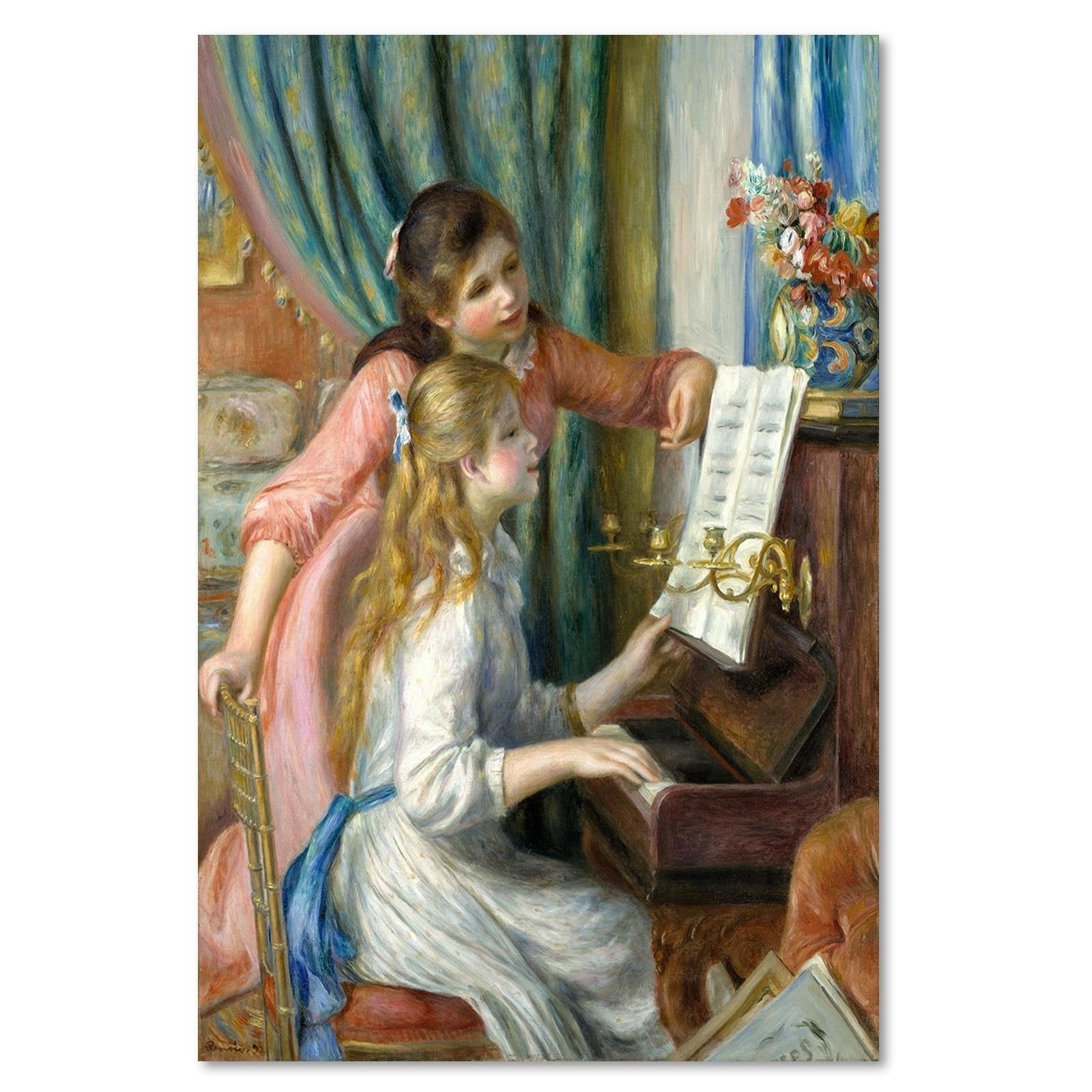 Obraz na płótnie, Dziewczęta przy pianinie - A. Renoir reprodukcja 40x60