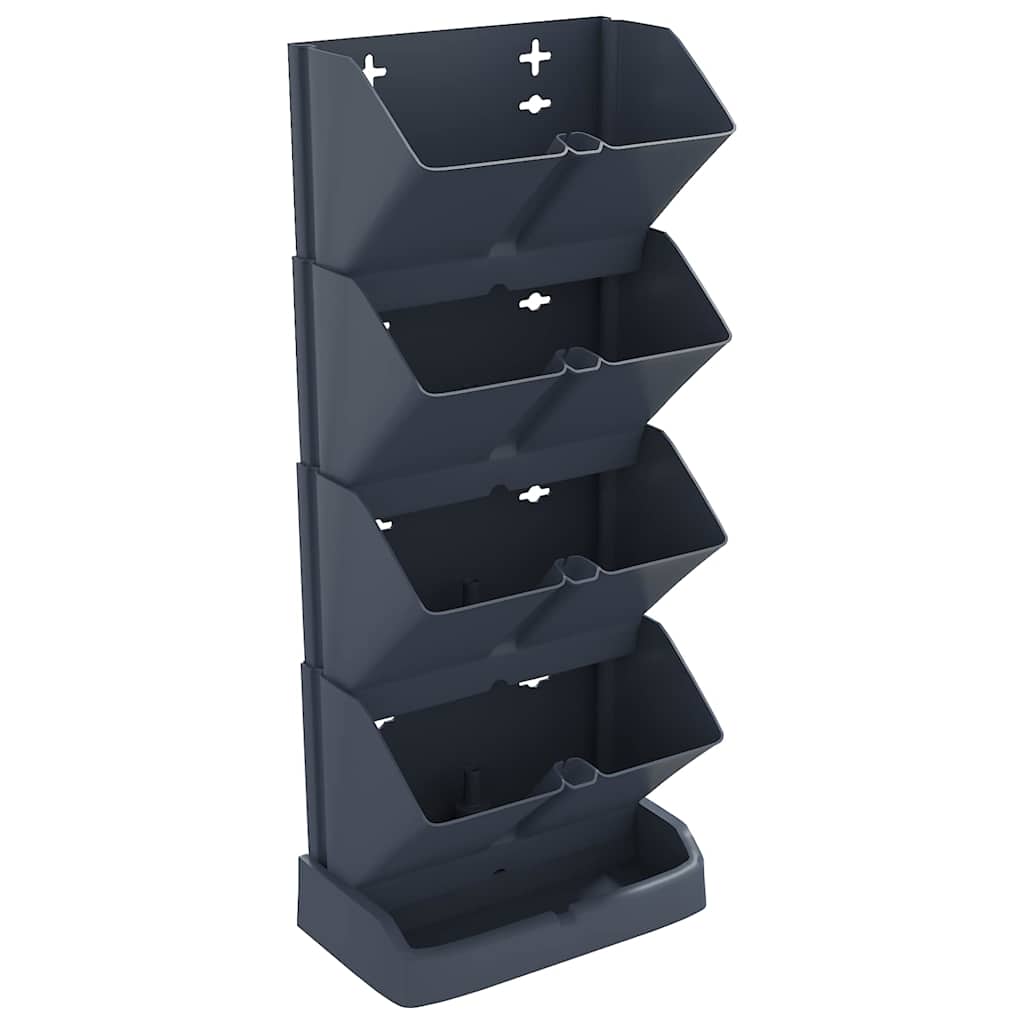 vidaXL Ensemble de jardinières verticales 4 pcs Anthracite PP - 2