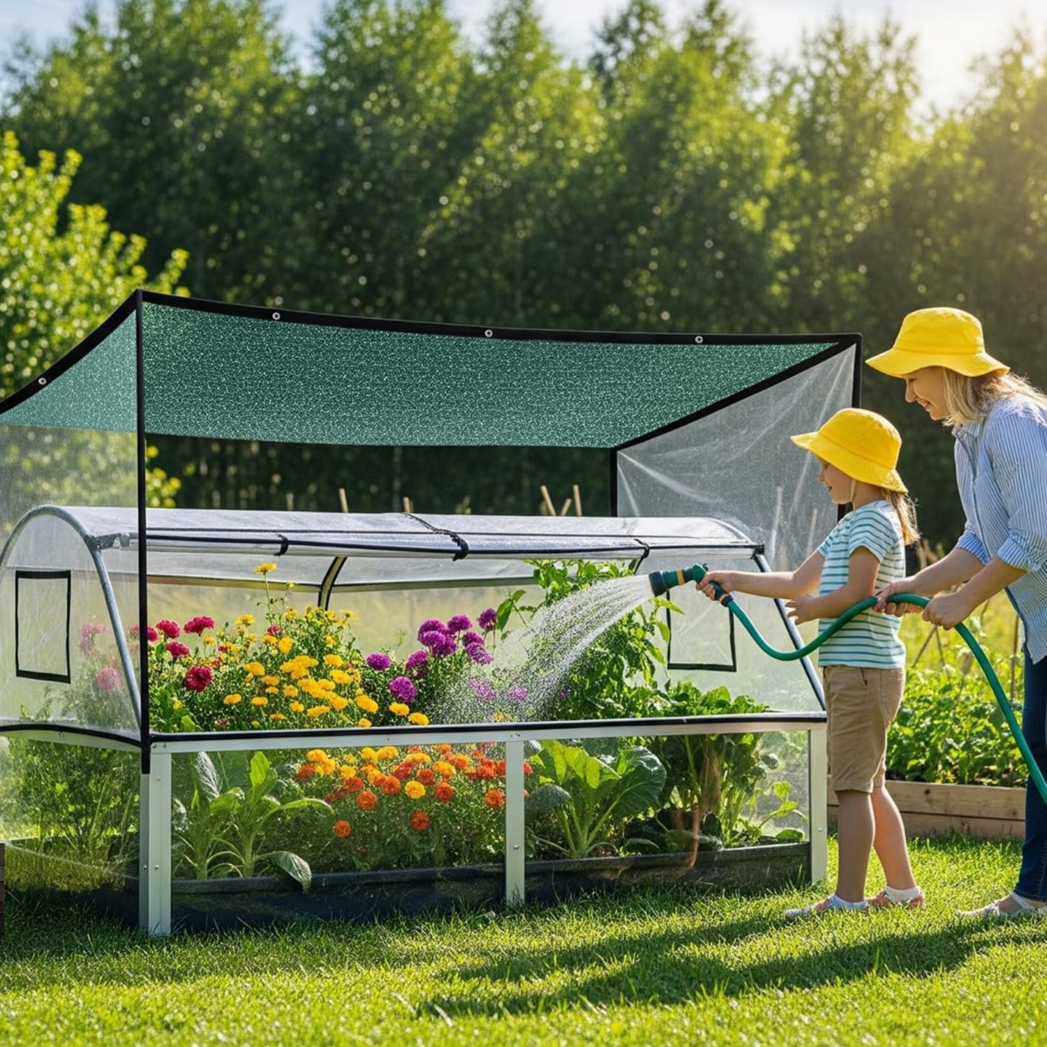 Voile d'ombrage d'extérieur BEXTCOK, filet pare-soleil pour jardin, filet d'ombrage respirant en PEHD (3 x 5 m) - 6