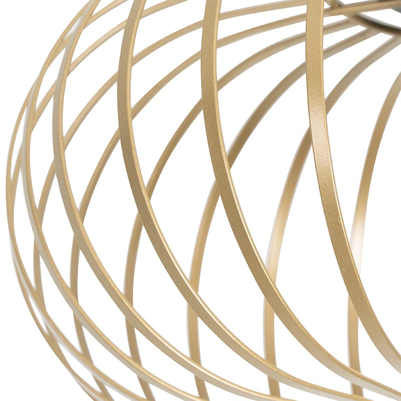 Qazqa design plafonnier - Johanna - gold, rond, max. 40w, e27, 39cm, idéal pour la chambre et le salon - 4
