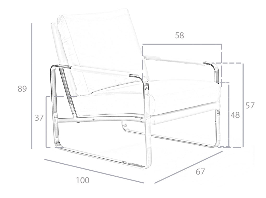 ANGEL CERDA Fauteuil en similicuir blanc - 5