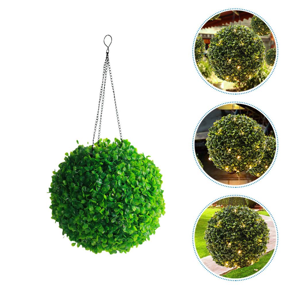 Solarne lampy w kształcie kuli z trawy, zewnętrzne oświetlenie krajobrazu, sztuczne wiszące kosze kwiatowe o wymiarach 41*20 cm, sztuczne światła