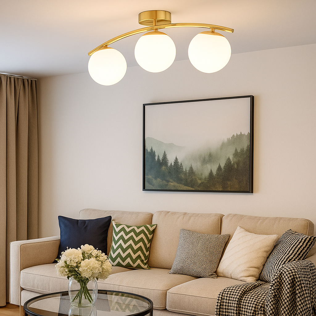 Żyrandol LED Bali E27 potrójny lampa wisząca 51 cm IP20 złoty MasterLED - 3