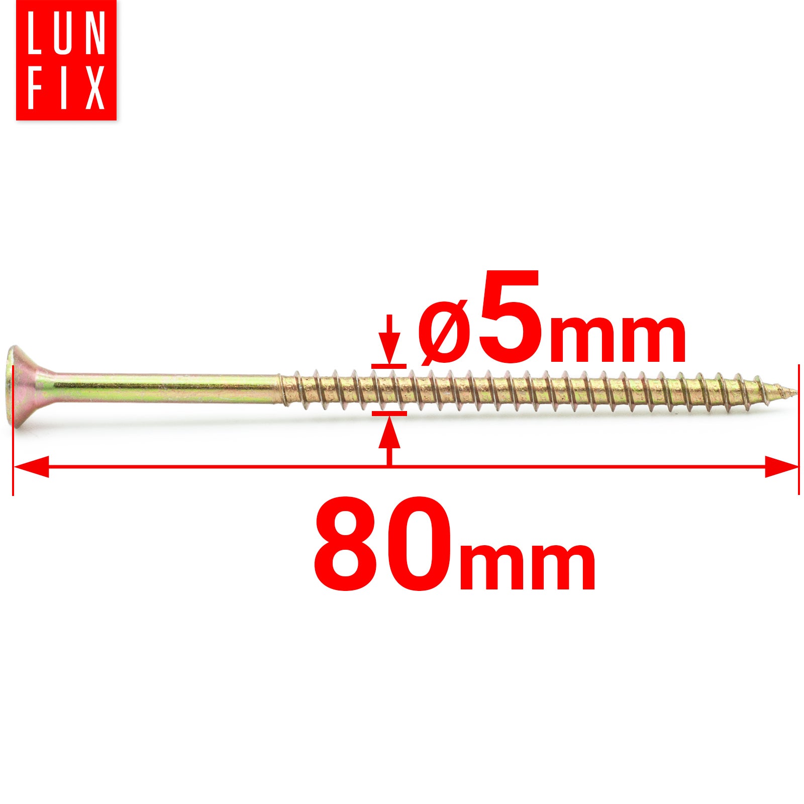 Wkręty do drewna uniwersalne 5x80mm 200szt. - 2