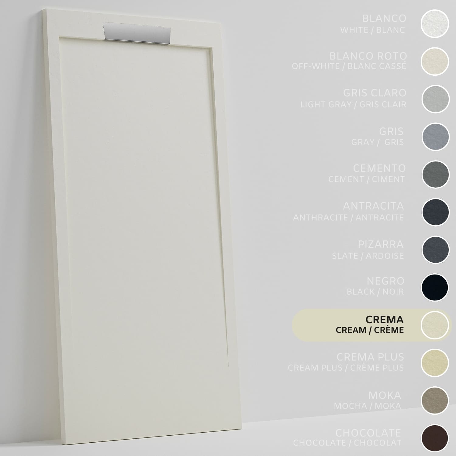SOULHOME Brodzik prysznicowy– Żywica– Gel Coat– Gładka/Kamienna tekstura – Antypoślizgowy – kremowy– 180x80- Niski 3cm– Elegancki