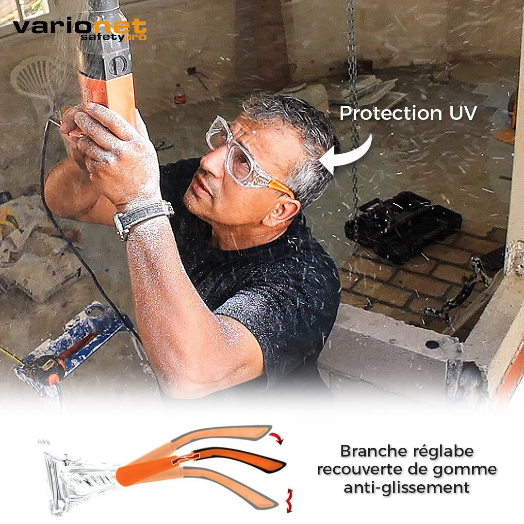 Lunettes de Protection Varionet Safety PRO Anti-buée Adaptée à votre vue (presbytie)+2,00 - Vision et Protection pour Presbytie - Normées CE - 5