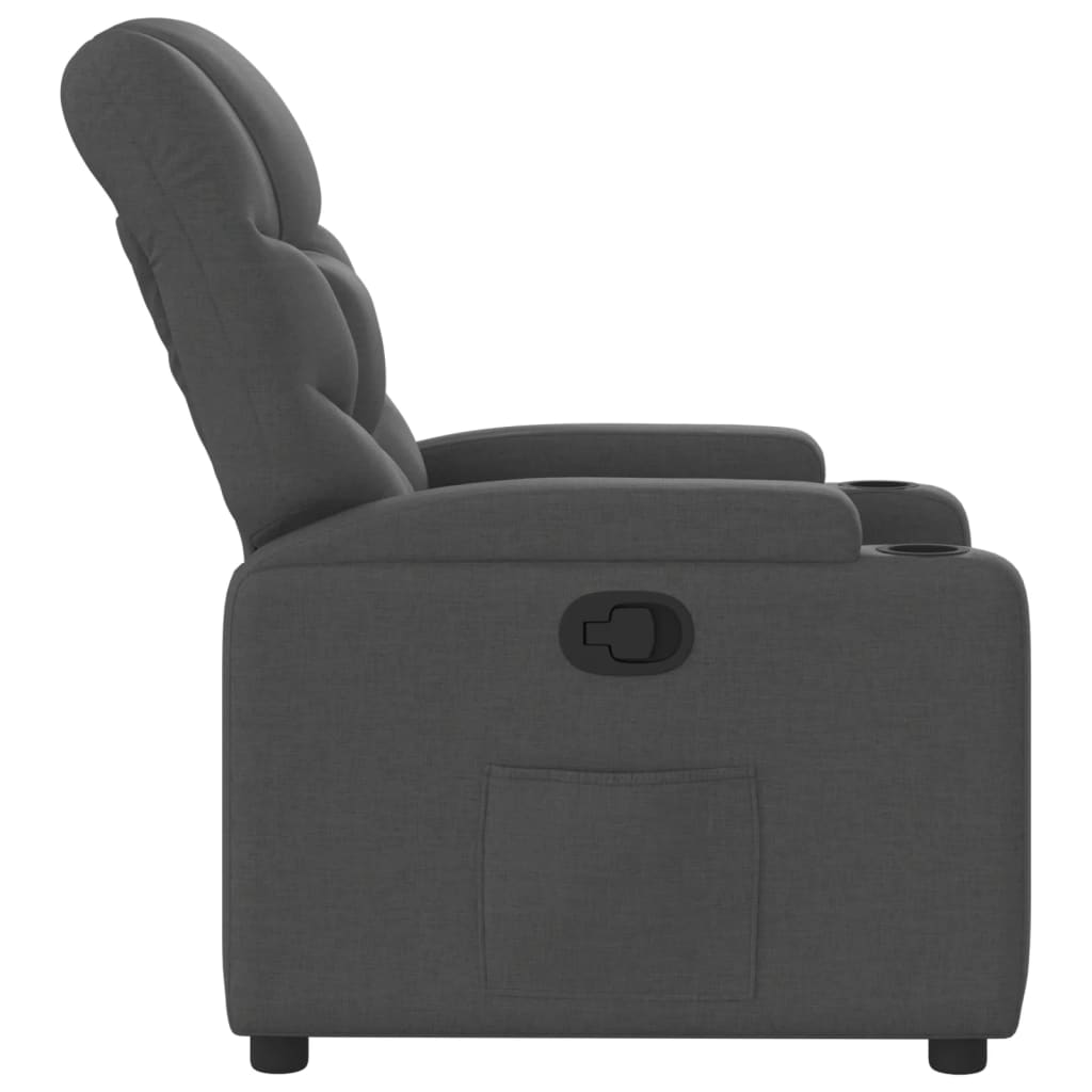 Fauteuil inclinable en tissu gris foncé - 4