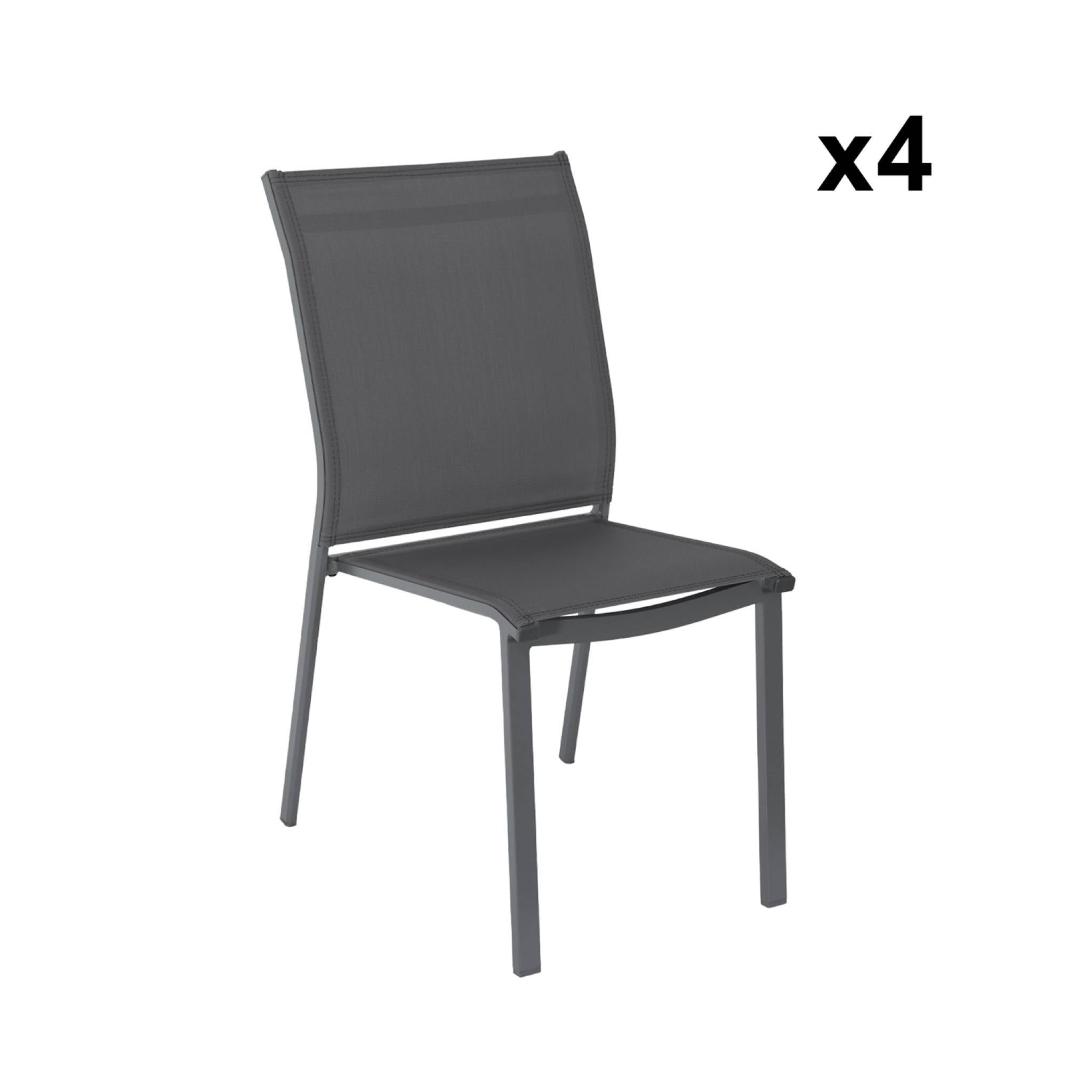 Mesa de jardín extensible de aluminio con 6 sillas Antracita - 218.5x89x75 cm - 9