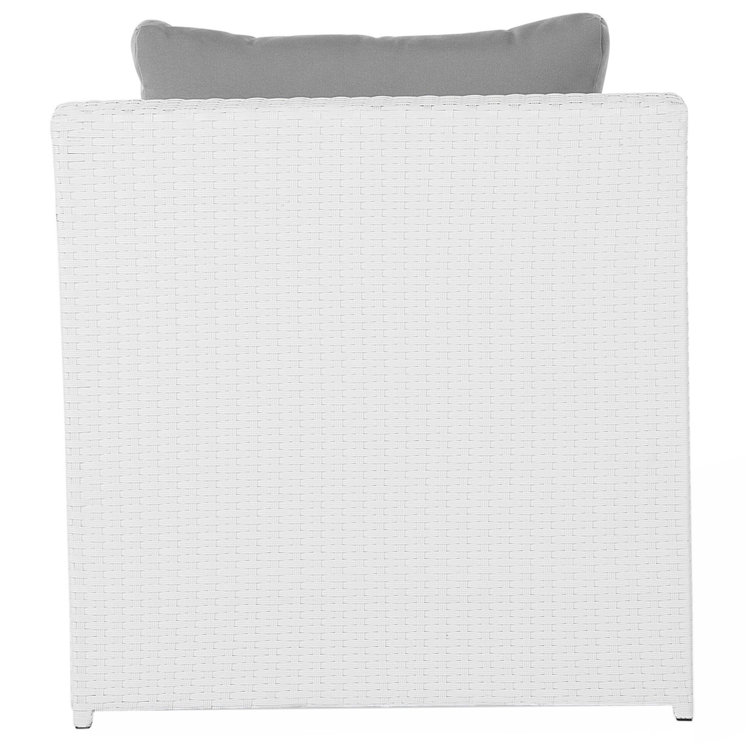 Set salotto da giardino con tavolo e pouf 6 posti ROMA Bianco - 8