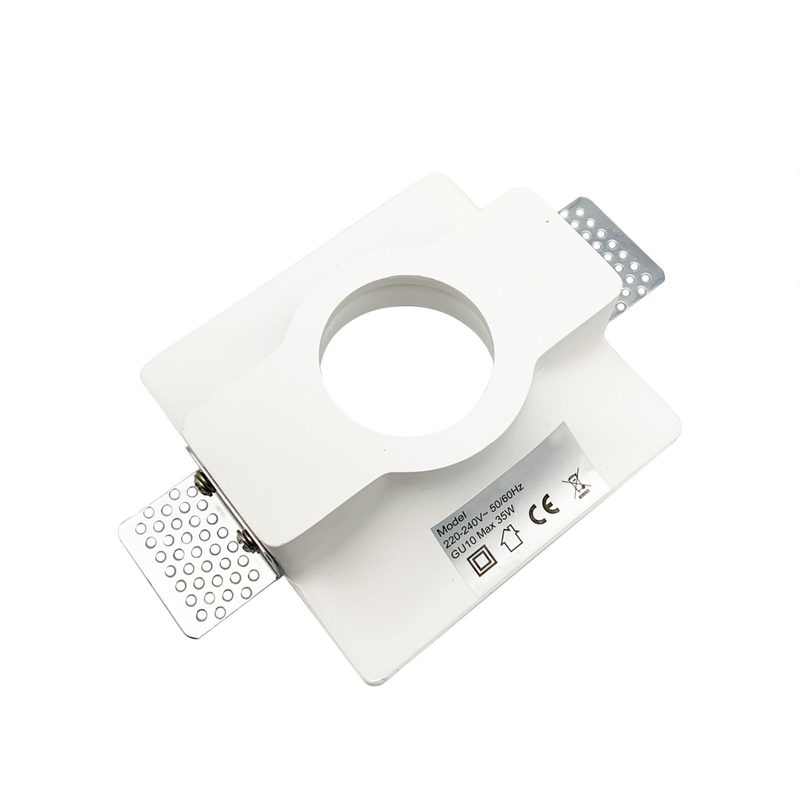 Support de plafonnier moderne carré en plâtre encastré support de lampe GU10 GU5.3 12x12cm - 3