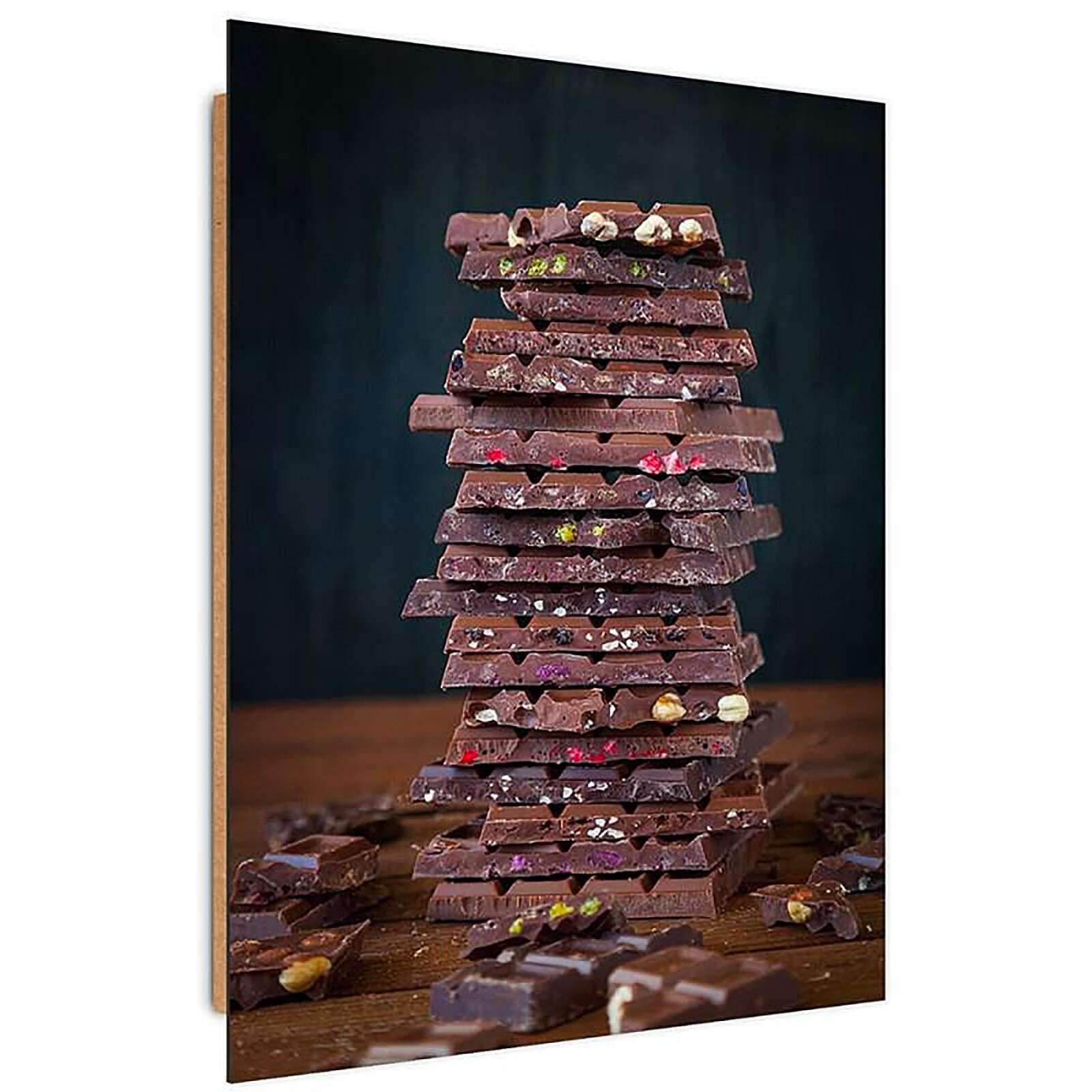 Tableau bois pile de chocolat - 60 x 80 cm - 2