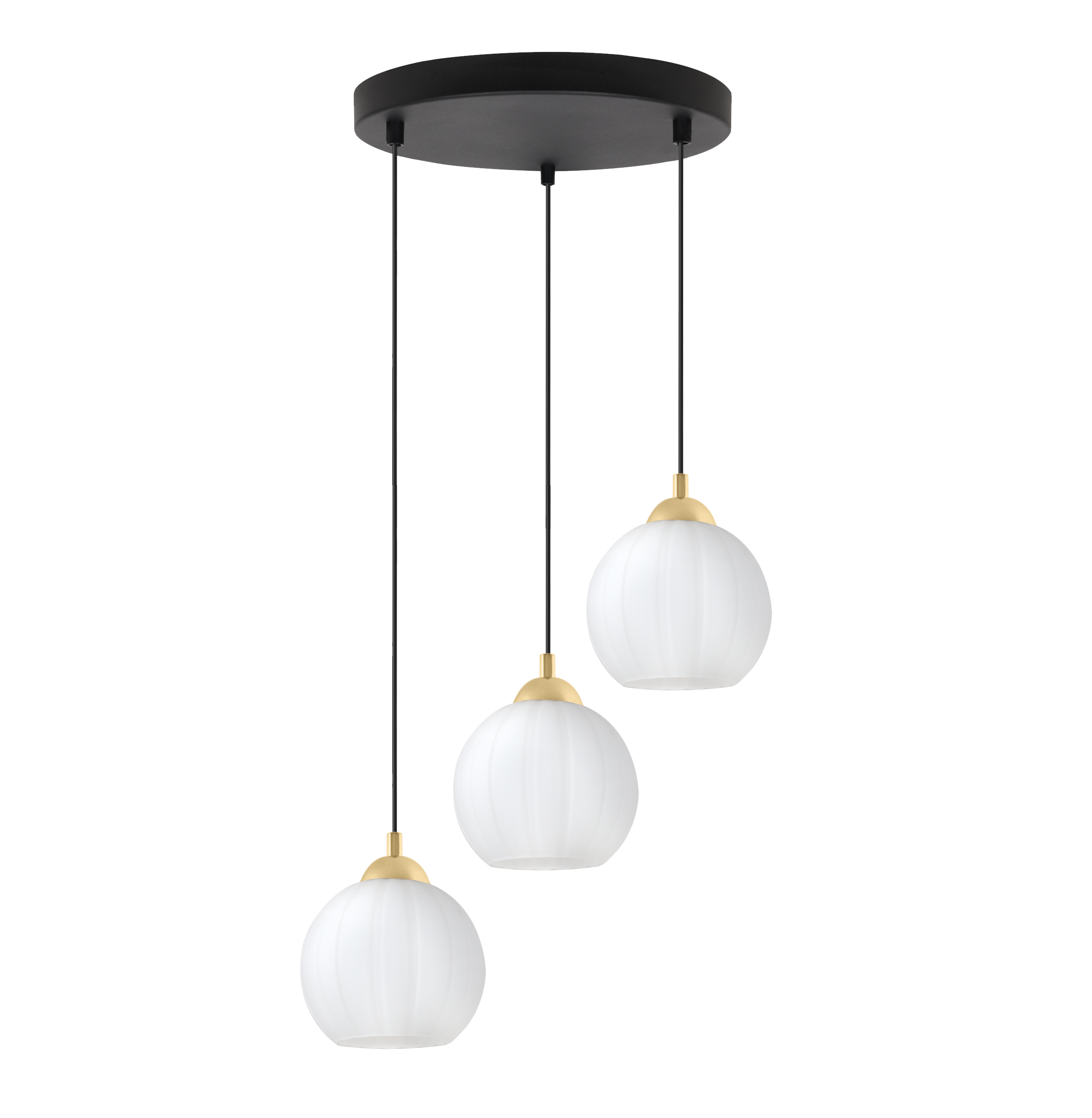 Lampa sufitowa wisząca okrągła Costa loft 3xE27 klosz kula biała/złota Light Home LH