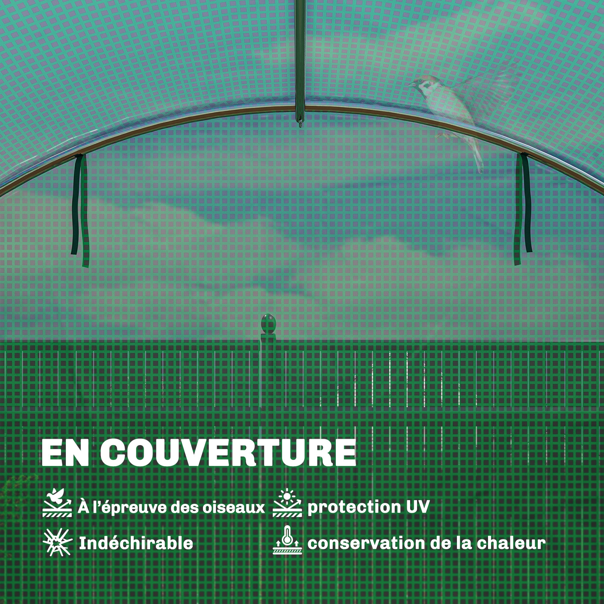 Serre tunnel de jardin PE Outsunny - 5