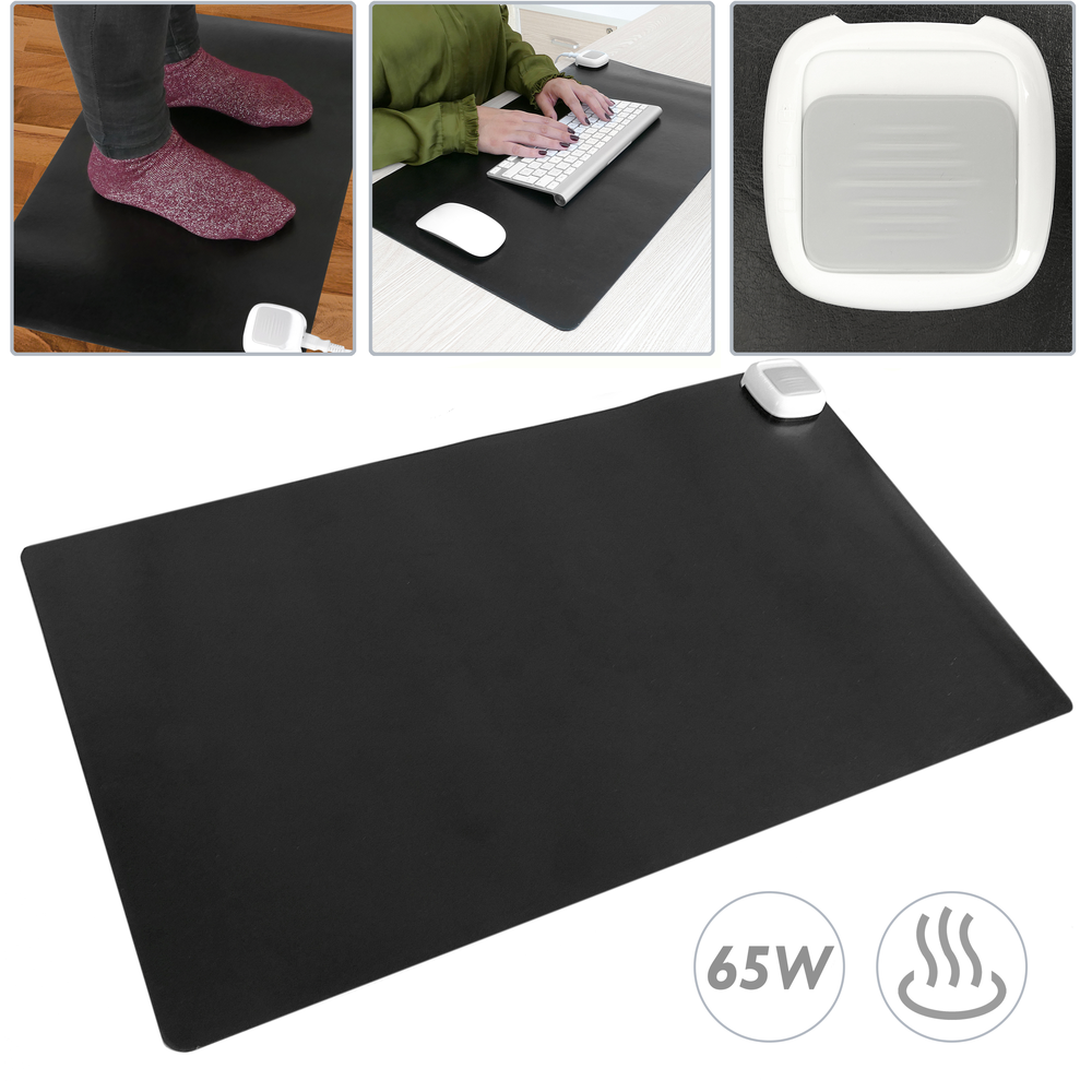 Tapis et surface chauffante moquette thermique pour bureau sol et pieds 60 x 36 cm 65W noir - 2