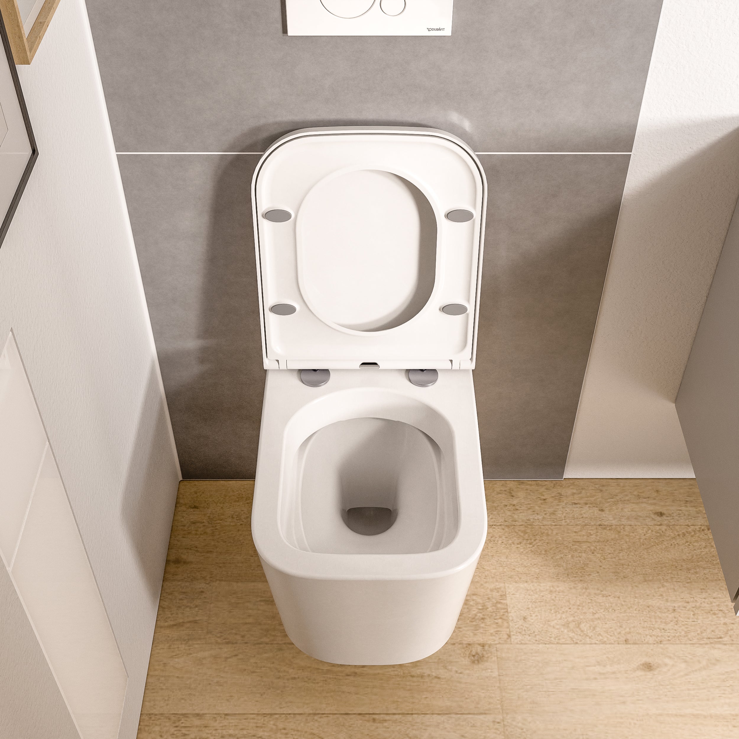BERNSTEIN - WC suspendu Blanc brillant 36x52x36cm (LxPxH) sans rebord, abattant fermeture progressive + soft-close - LAVOA - 3