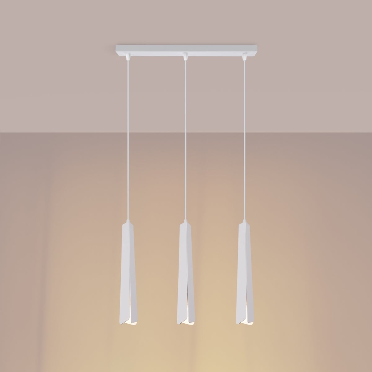 Lampa wisząca ASTEL 3L biała LED 3000K - 45x5x120cm Sollux