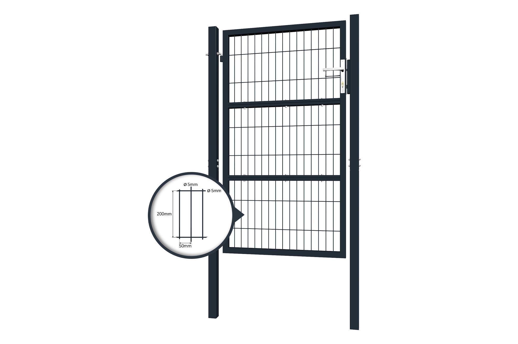 Portillon grillagé 1m RAZO H.160cm Gris - 8
