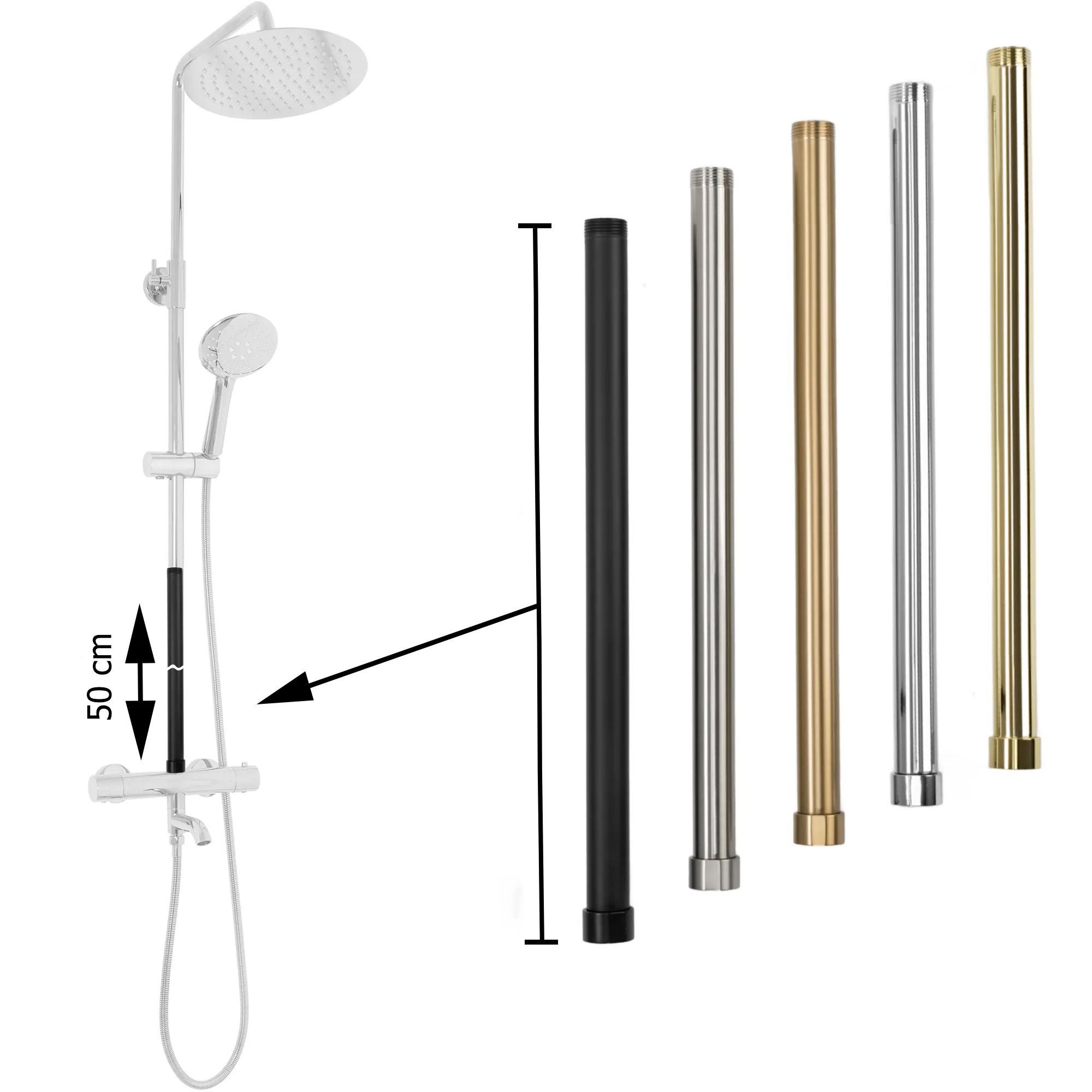 Rallonge Pour Kit De Bain-Douche Rea 50cm Chrome - 2,5x2,5x51,5cm - 5