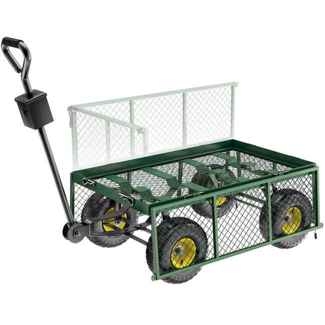 Neo Carrello Da Giardino Pieghevole 320kg: Rete In Acciaio, Ruote Pneumatiche, Con Telo Impermeabile, Per Campeggio E Festival