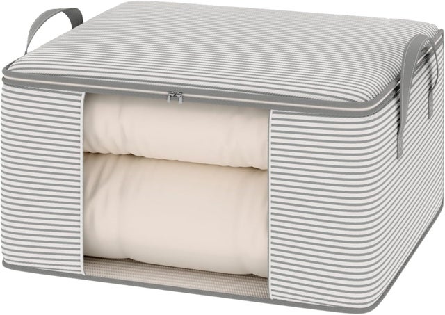 2 Sac de Rangement pour Couettes,Sac de Stockage Résistant avec Double Fermeture Éclair et Poignées Renforcées (55*35*25cm)