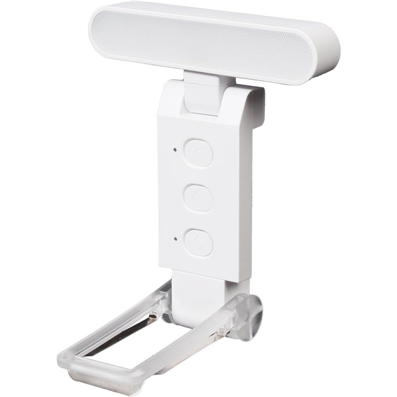 Lampka do czytania z klipsem, ładowana przez USB, 30 regulowanych trybów, ochrona oczu z timerem (biała)