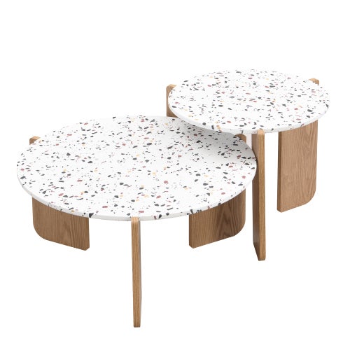 Table basse modulaire moderne, table d'appoint, ensemble de 2 tables ...