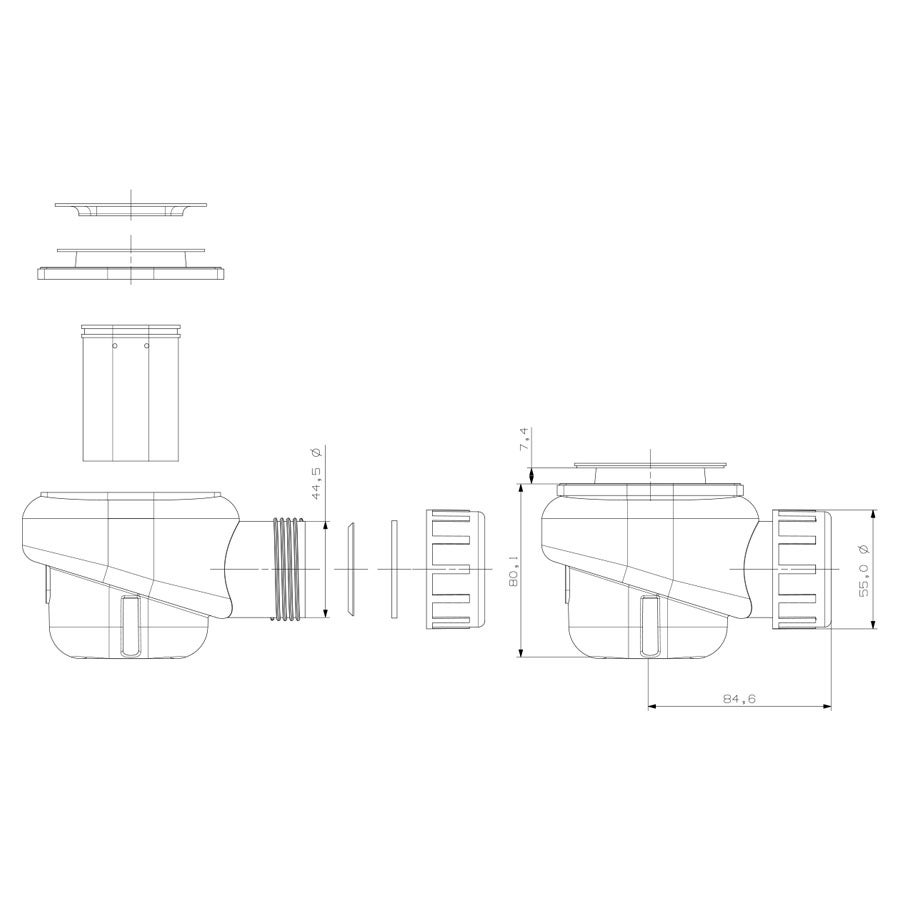KOES - Receveur de douche en résine modèle OBI - 90x140 - Crème RAL 1013 - 8