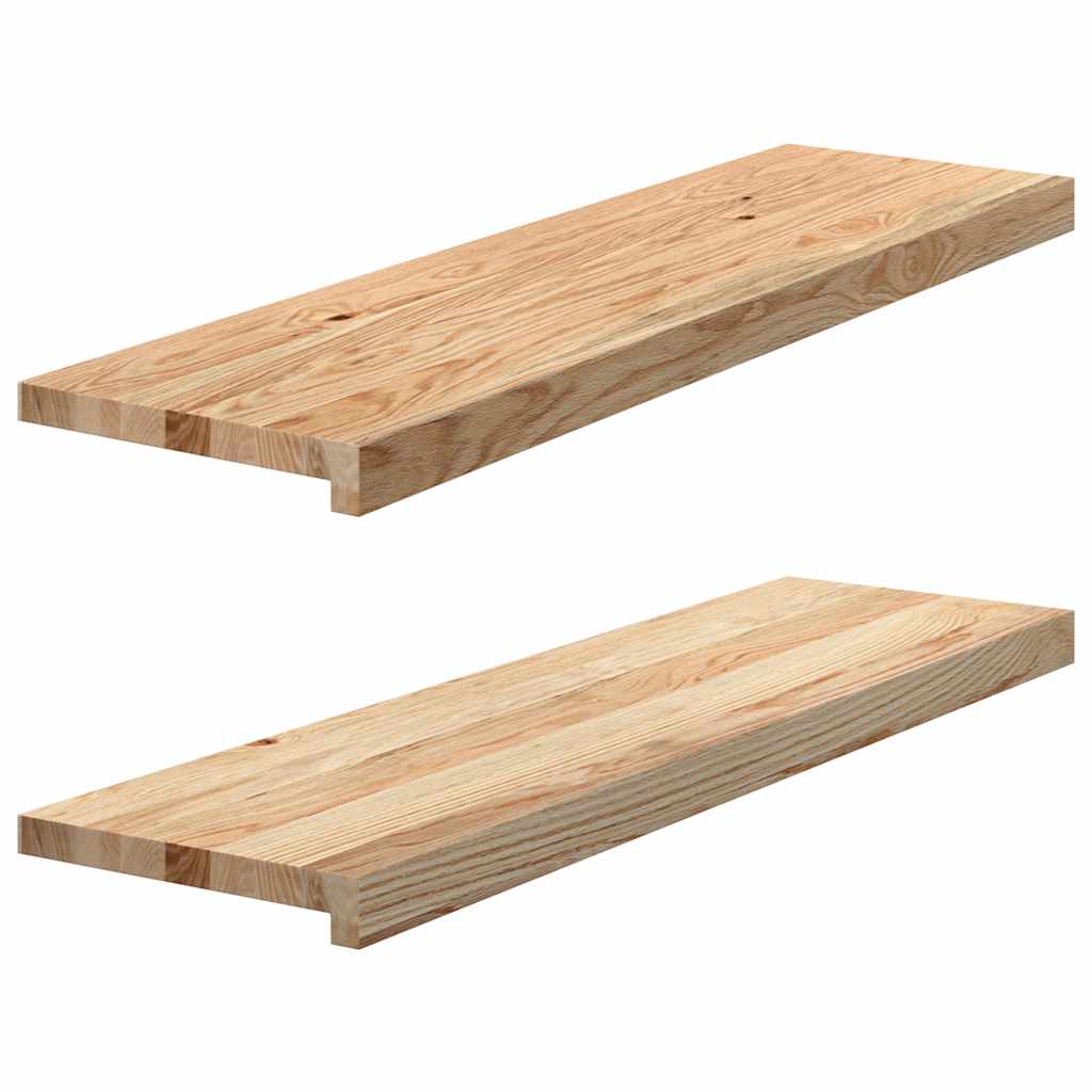 Alféizares de ventana 2 piezas de madera maciza de roble sin tratar 90x25x2 cm