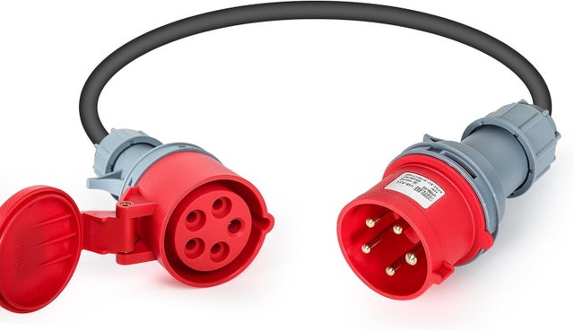 Adaptateur de camping, adaptateur secteur 5 broches 32 A mâle vers 16 A femelle, adaptateur 32 A vers 16 A, câble adaptateur de camping 50 cm