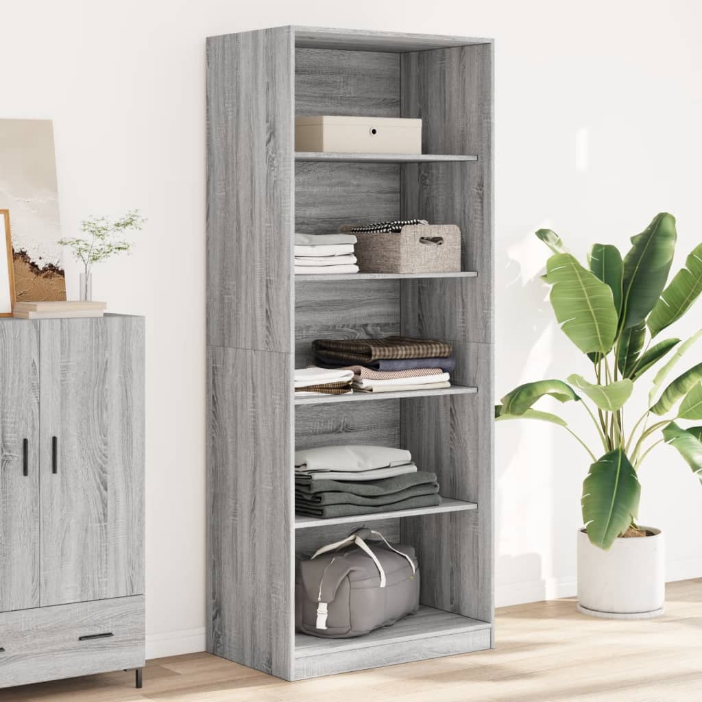 Garde-robe Couloir Chêne Sonoma 80x50x200 Cm - 5 Compartiments, Rangement Spacieux