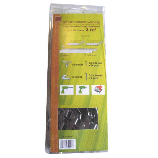Kit de fixation terrasse bois composite - Coloris - Inox