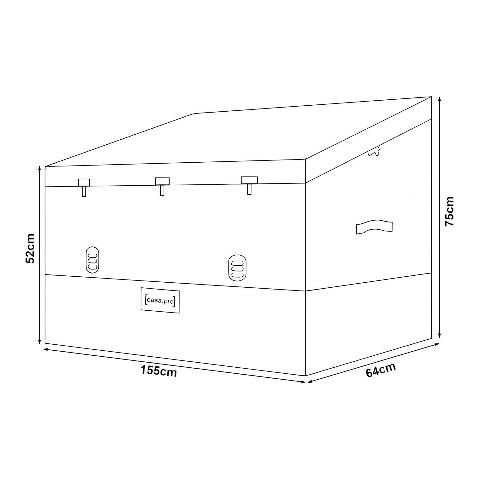 Caja de almacenamiento para exteriores Alanno de 560 L - Verde/Negro [casa.pro] - 4