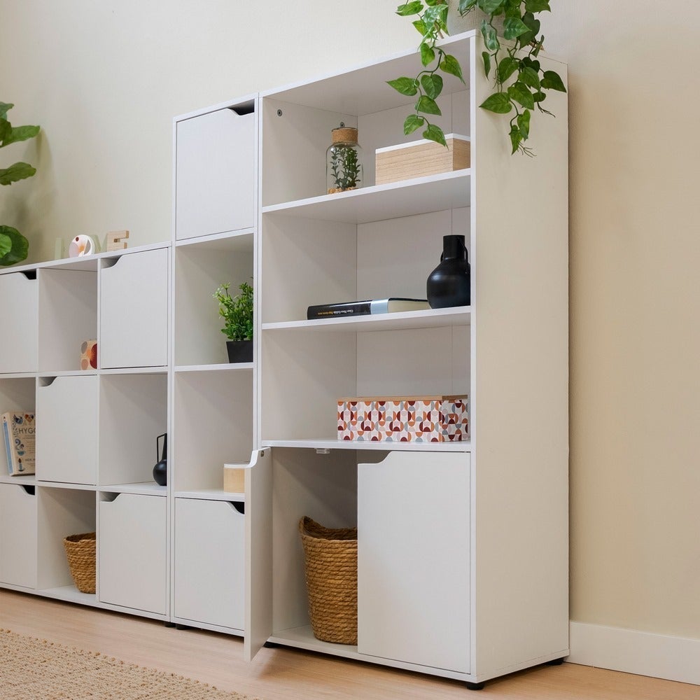 Estante branca de MDF de 2 portas 59x29x119 cm CasaSelección - 7
