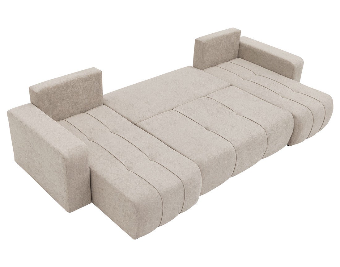 Canapé panoramique 7 places En U en Tissu Taupe - NICOLE - Best Mobilier - 3