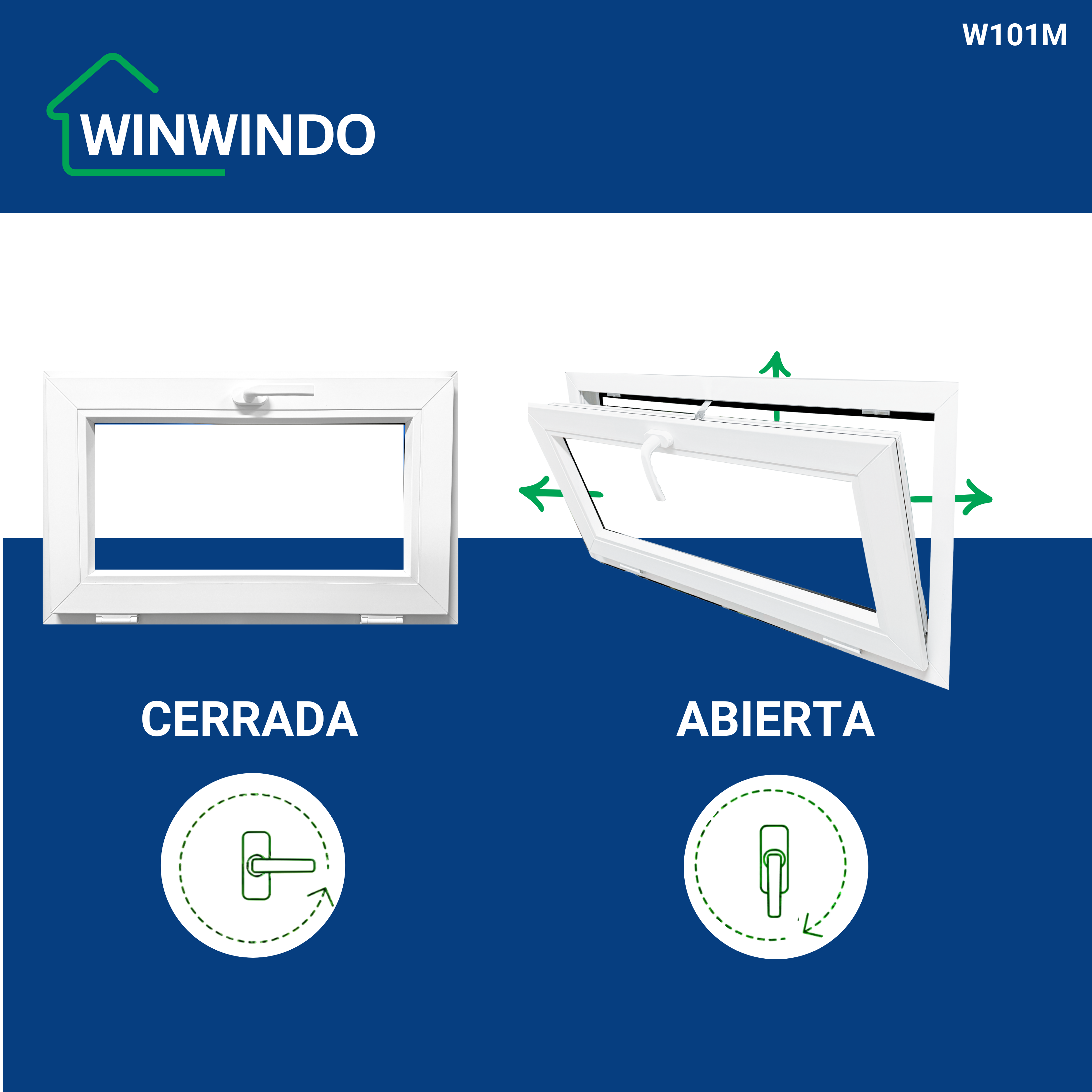 Fenêtre PVC Renforcé 50×100 cm blanche à soufflet | Verre dépoli – Profilé Aluplast - 4