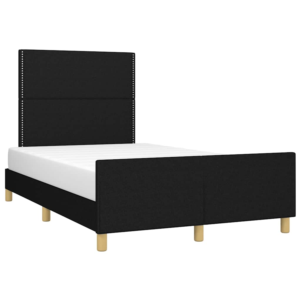 Cadre de lit sans matelas noir 120 x 190 cm en tissu - 4