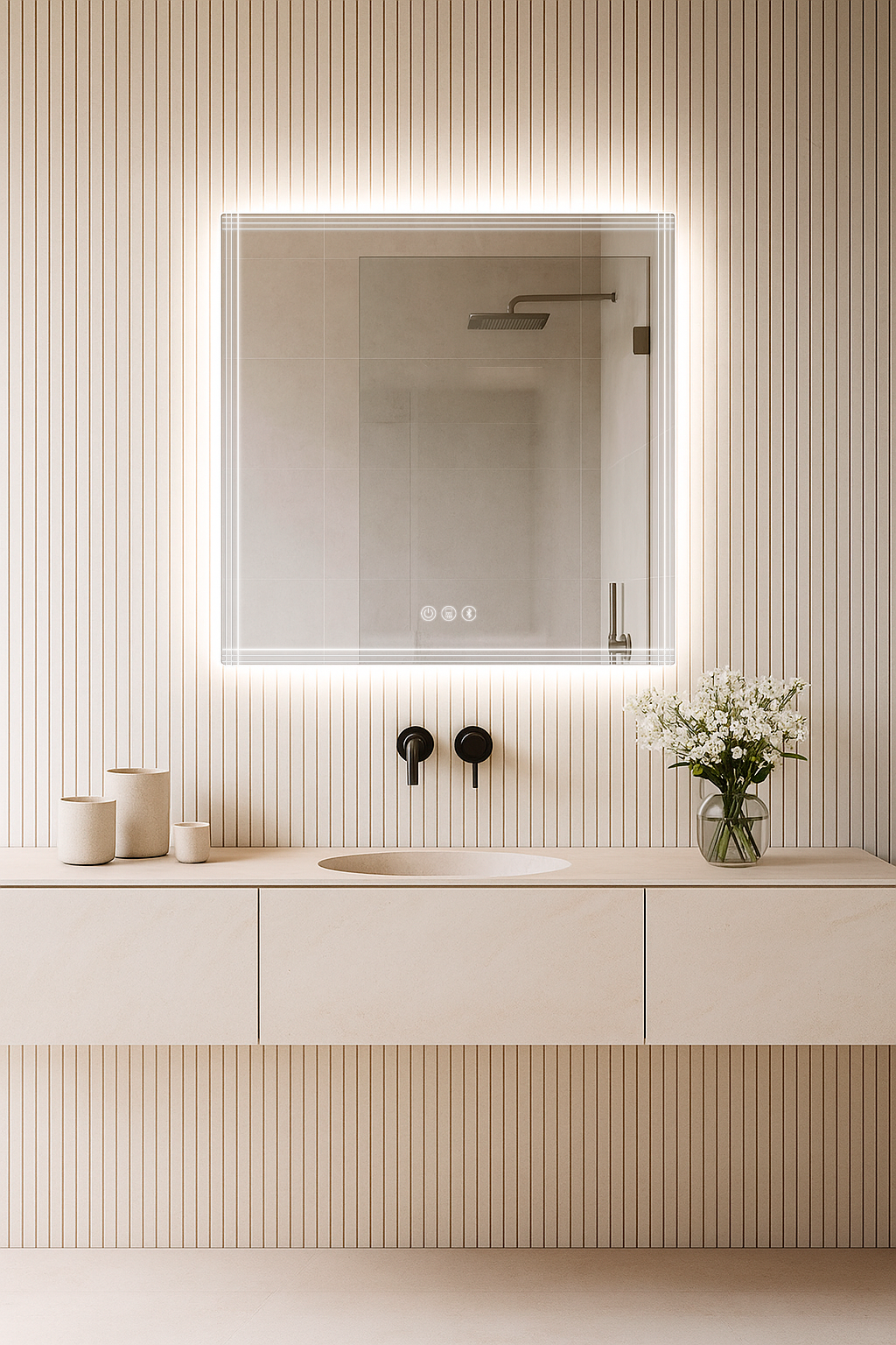 ESPEJO DE BAÑO LINE CONECT 60X80, APP, ANTIVAHO Y BLUETOOTH | Leroy Merlin