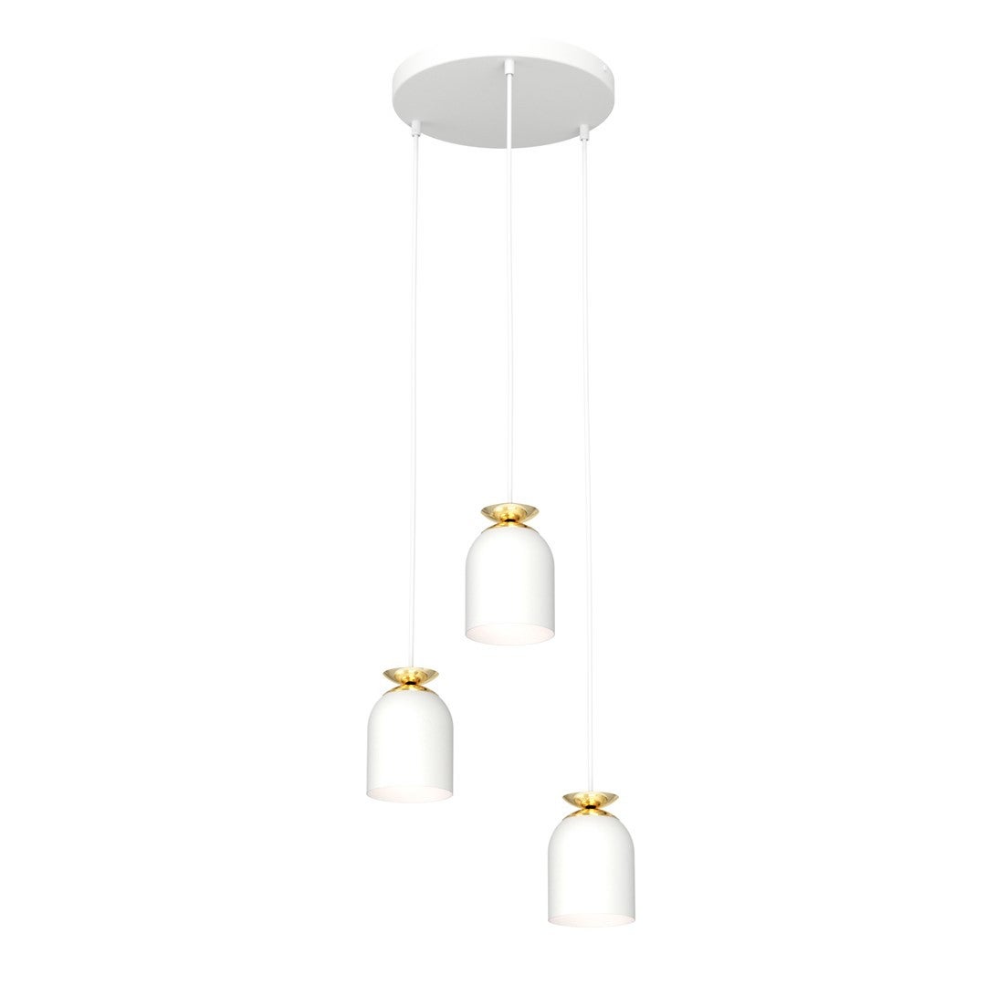 Lampa wisząca TARGET biało-złota 3xE27x20W metal wym:140x30x30cm IP20 Emibig