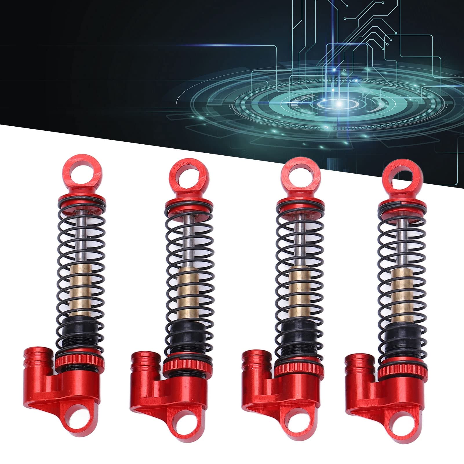 Ammortizzatore RC 1/24 in lega di alluminio per AXIAL SCX24 AXI90081-AXI00006, auto cingolate (rosso) - 3