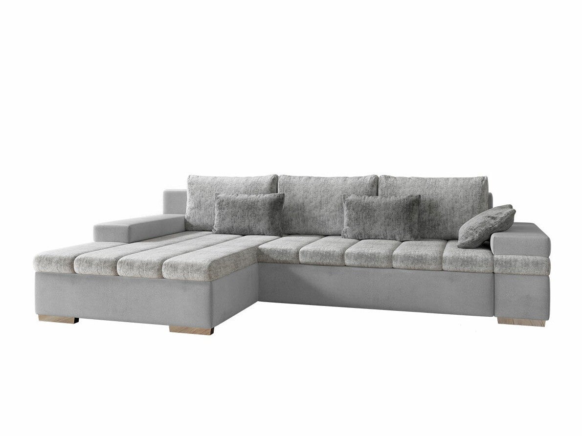 Sofá Esquinero DOMO Sugar Con Función Cama - 333x162x199 Cm, Gris Claro, Diseño Moderno Y Acolchado