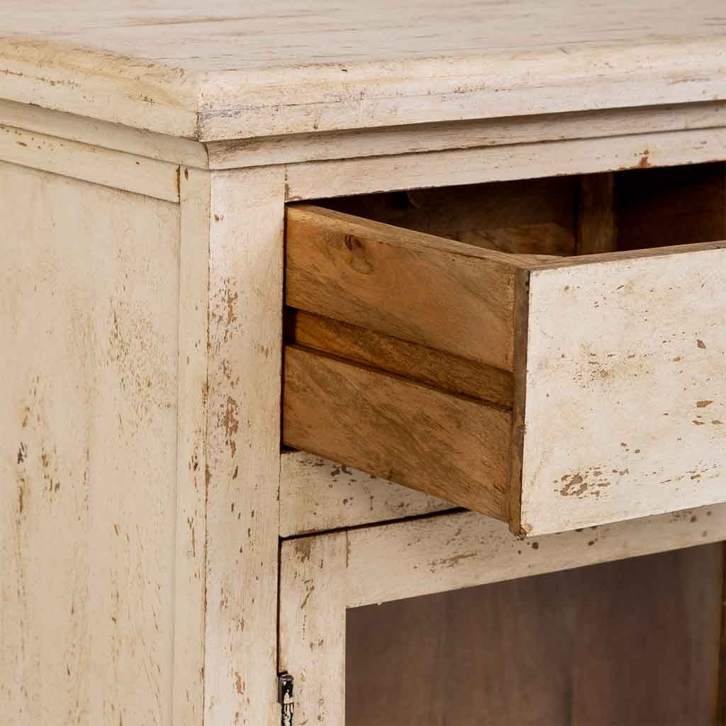 Credenza in legno beige fatta a mano 85x40x100h cm - 6