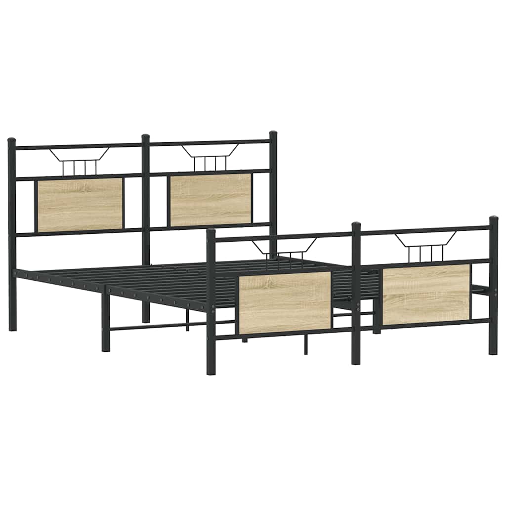 Cama de casal | Cama de adulto | Estrutura cama s/ colchão derivados de madeira carvalho sonoma CFW647552 - 3