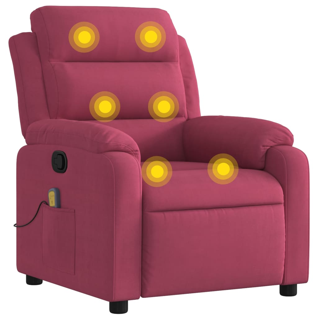 Fauteuil De Massagefauteuil De Salonchaise De Massage Inclinable Rouge Bordeaux Velours