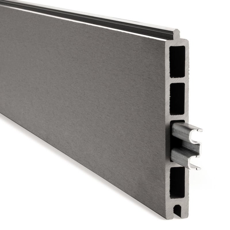 Kit complet clôture composite et aluminium sur platine L18m x H1m gris quartz - 3