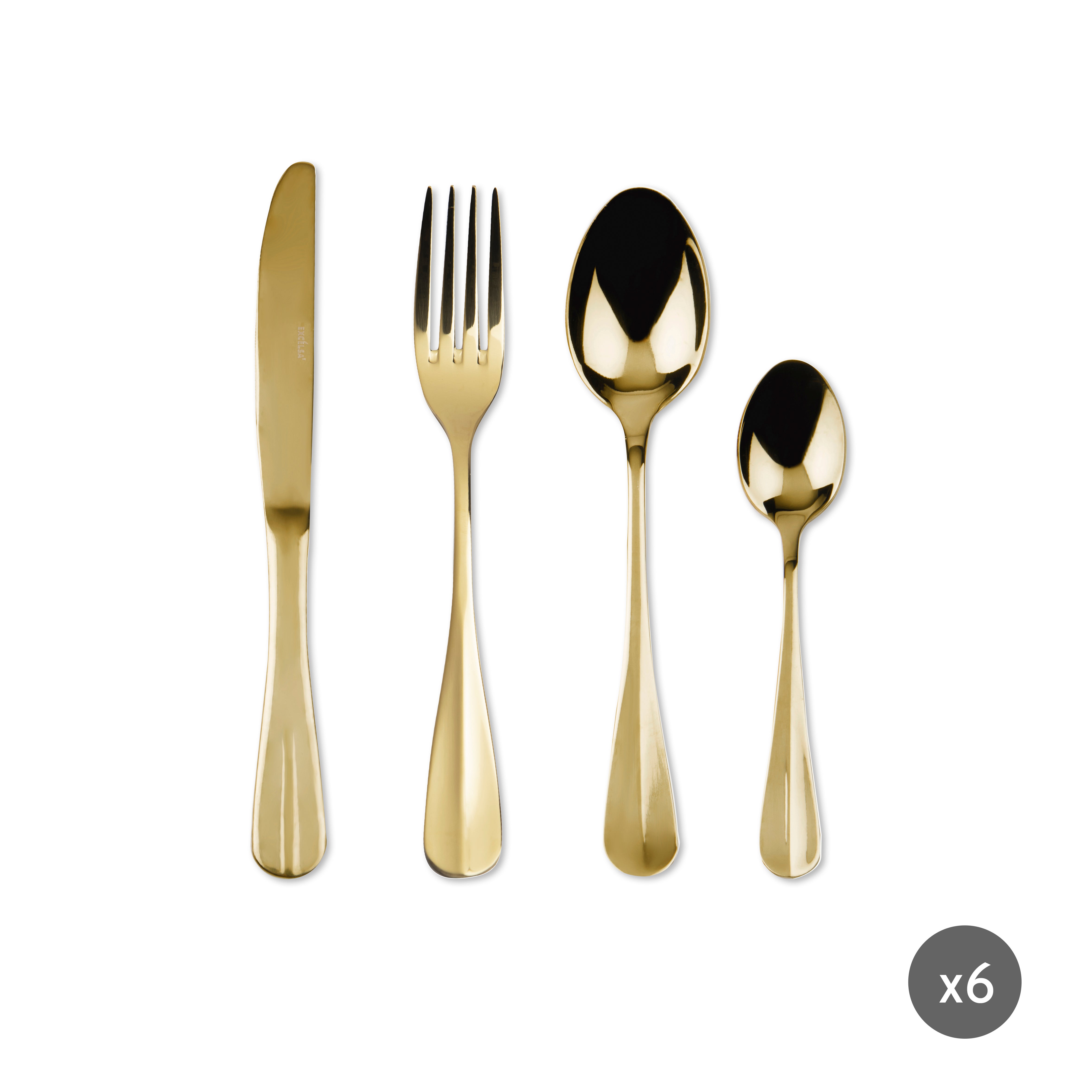 Set Posate Amefa Eclat Nature 24 Pezzi - Acciaio Inox, Manico Effetto Legno Scuro - Foto 5