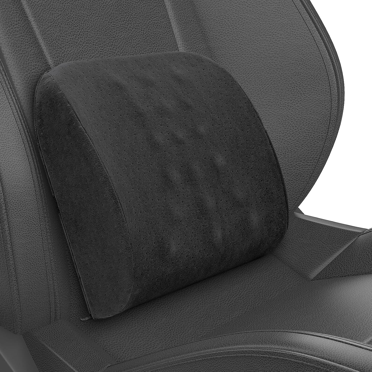 Poduszka Lędźwiowa Samochodowa Pianka Memory Kształt Pod Plecy Samochodowa Ergonomiczna Pod Lędźwie Krzesło Biurowe Pokrowiec Zdejmowany Czarny