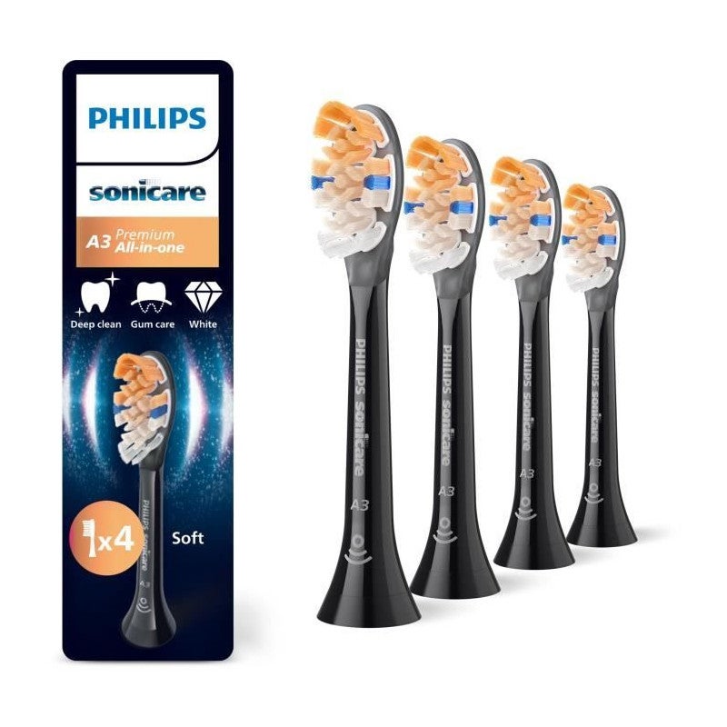 Końcówki do szczoteczki Philips HX9094/88 4 sztuki Czarne z technologią BrushSync i wskaźnikiem zużycia
