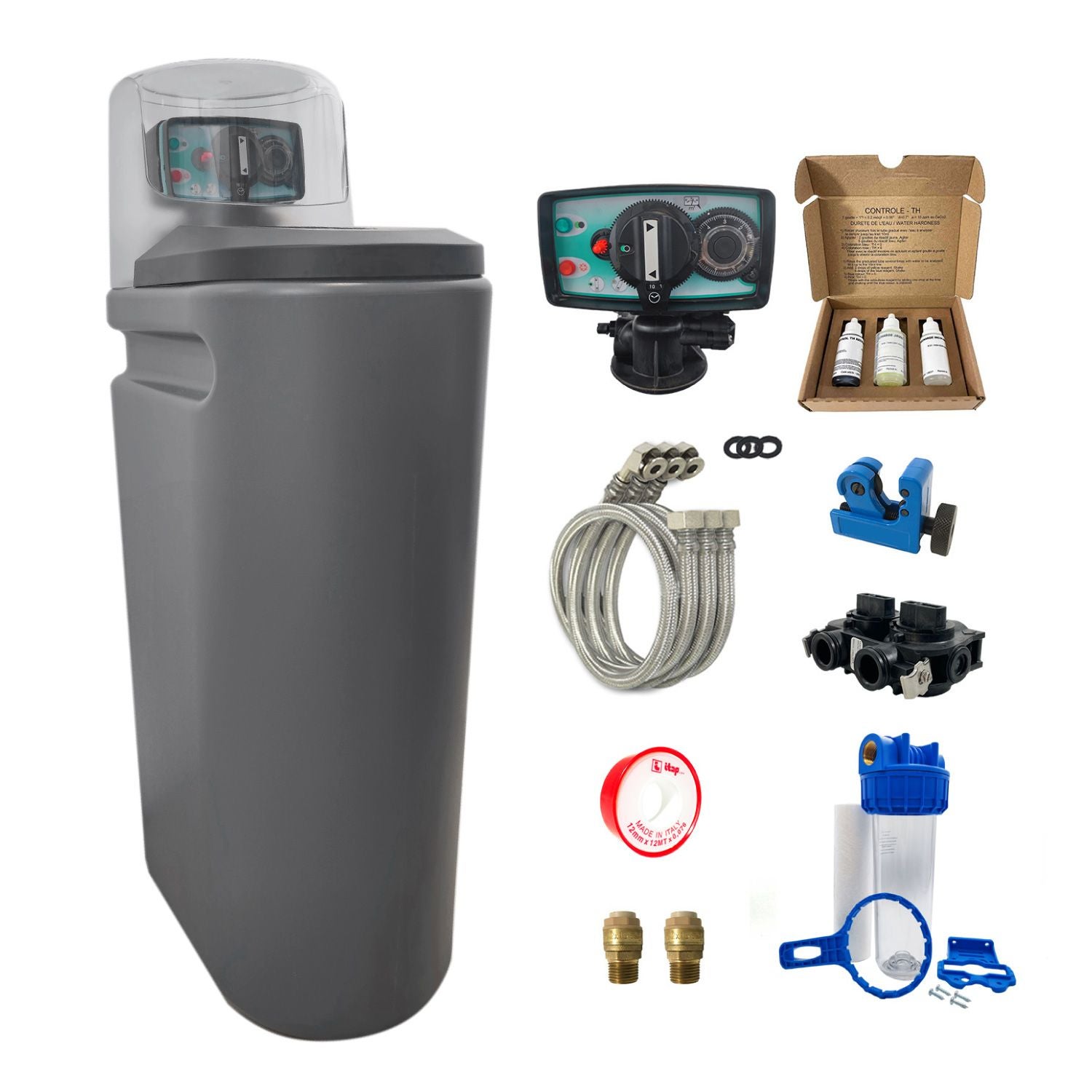 AdoucisseurEau25LFleck5600MVMécaniqueVolumétriqueCompletAvecAccessoiresFabriquéEnFrance